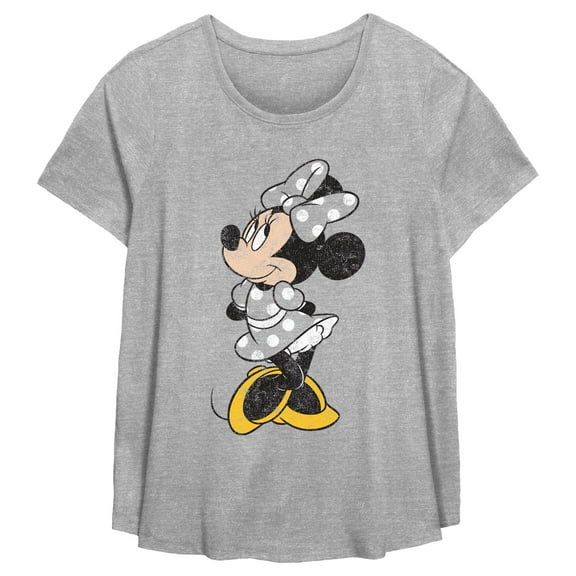 Women's Mickey & Friends Minnie Mouse Portrait Distressed  Graphic T-Shirt