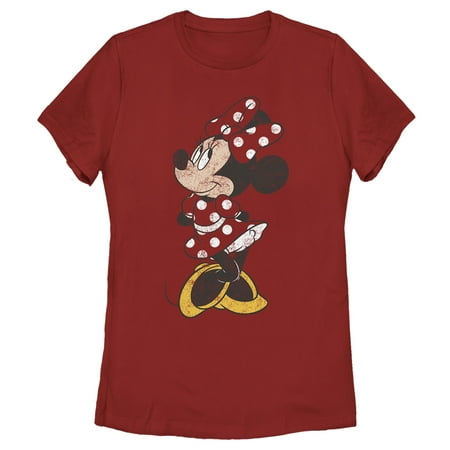 Women's Minnie Mouse Portrait Distressed Graphic Tee - Fun & Stylish Design