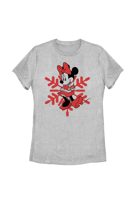 Women's Mickey & Friends Minnie Snowflake  Graphic T-Shirt
