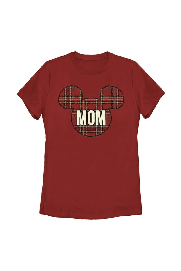 Women's Mickey & Friends Mom Plaid Logo Graphic T-Shirt