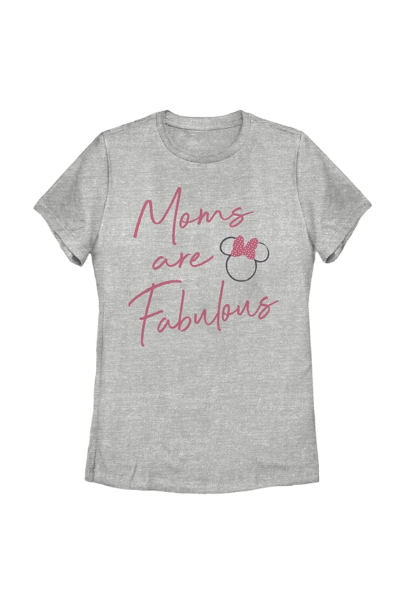 Women's Mickey & Friends Mother's Day Minnie Pink Logo Graphic Tee Athletic Heather 2X Large