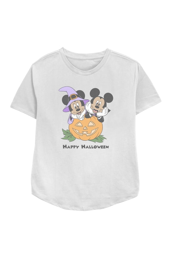 Women's Mickey & Friends Mousey Halloween Graphic Tee White 2X Large