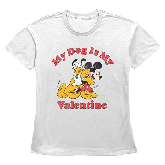 Women's Mickey & Friends My Dog is My Valentine  Graphic T-Shirt