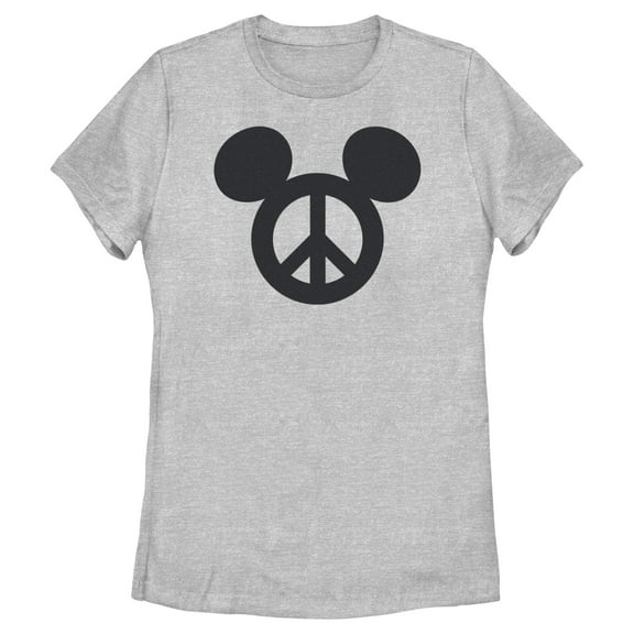 Women's Mickey & Friends Peace Sign Graphic Tee Athletic Heather Small