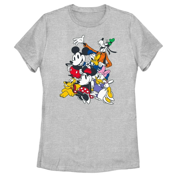 Women's Mickey & Friends Retro Crew  Graphic Tee Athletic Heather Medium