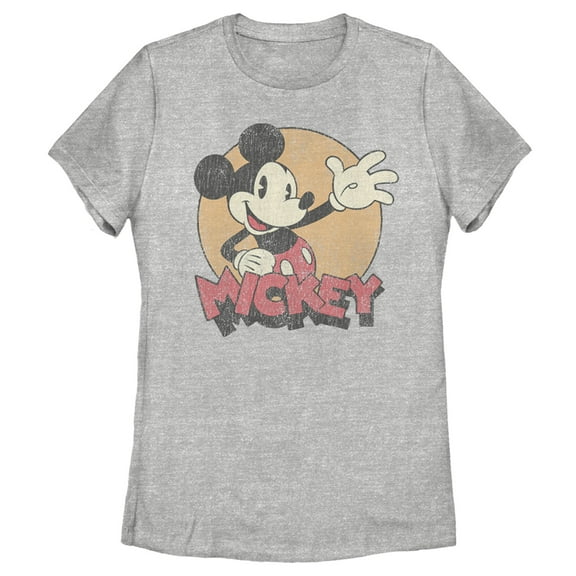Women's Mickey & Friends Retro Mickey Mouse  Graphic Tee Athletic Heather Small