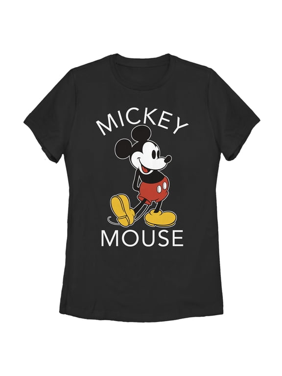 Women's Mickey & Friends Retro Mickey Mouse Pose Graphic Tee Black Medium