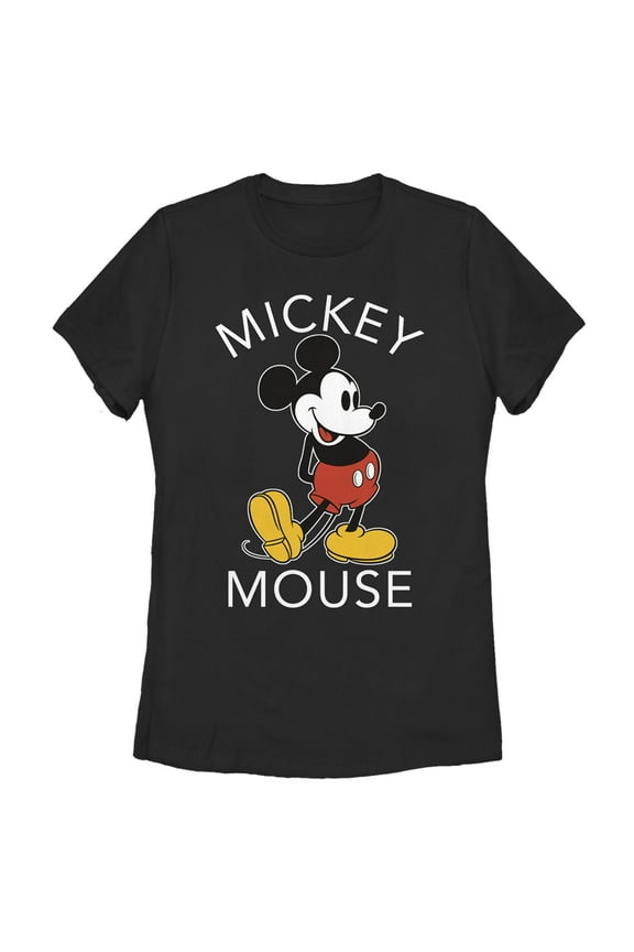 Women's Mickey & Friends Retro Mickey Mouse Pose Graphic Tee Black Medium