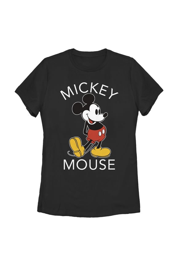 Women's Mickey & Friends Retro Mickey Mouse Pose Graphic Tee Black X Large
