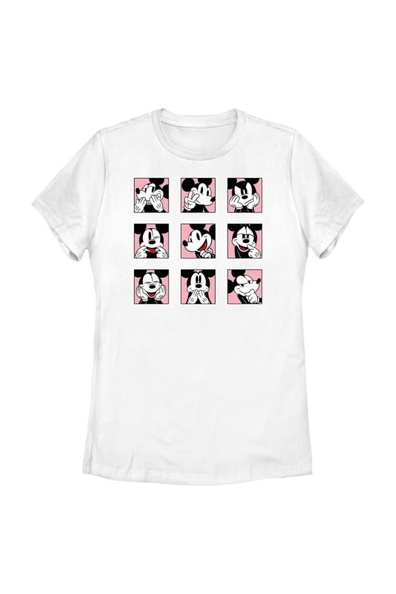 Women's Mickey & Friends Retro Photo Grid Graphic Tee White 2X Large