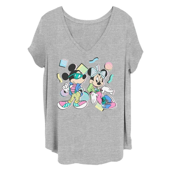 Women's Mickey & Friends Retro Shapes Couple Graphic T-Shirt