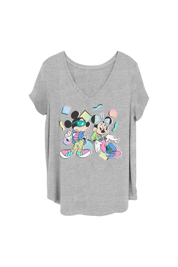 Women's Mickey & Friends Retro Shapes Couple Graphic T-Shirt