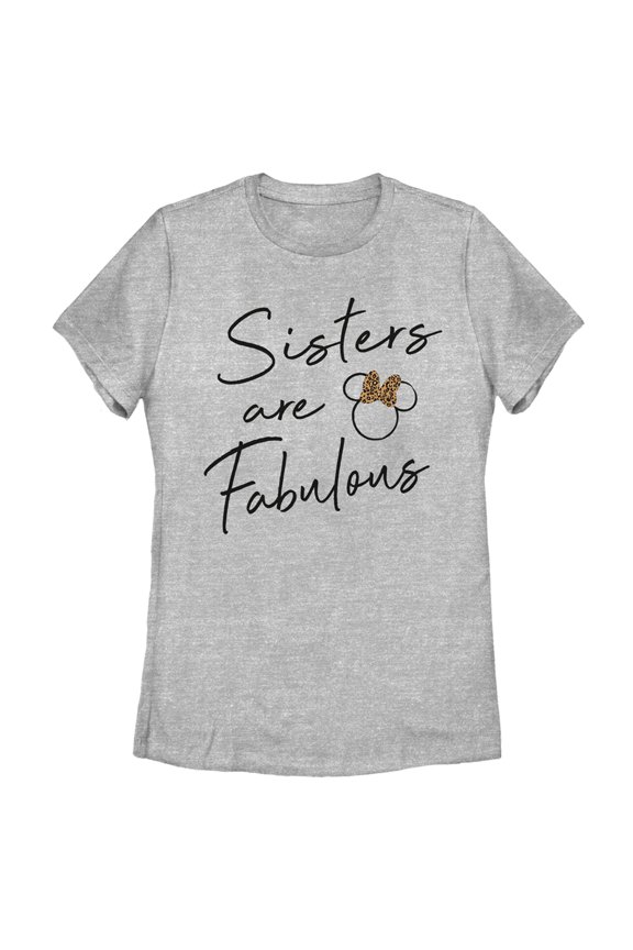 Women's Mickey & Friends Sisters are Fabulous Graphic Tee Athletic Heather 2X Large