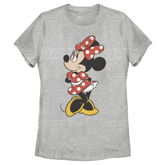 Women's Mickey & Friends Smiling Minnie Mouse Portrait Graphic Tee Athletic Heather Large