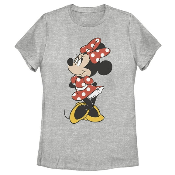 Women's Mickey & Friends Smiling Minnie Mouse Portrait  Graphic Tee Athletic Heather Medium