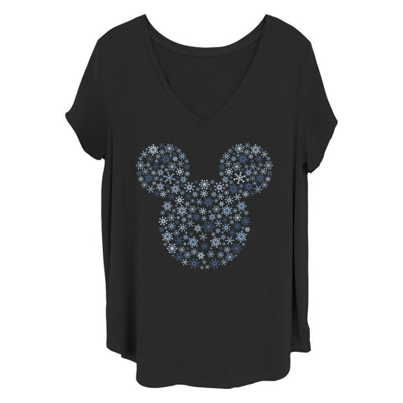 Women's Mickey & Friends Snowflake Silhouette  Graphic T-Shirt