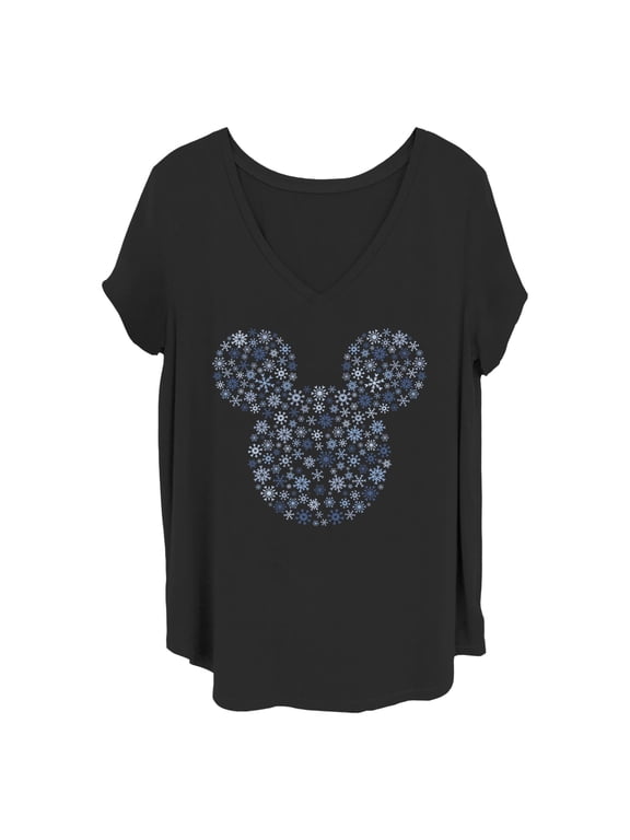 Women's Mickey & Friends Snowflake Silhouette Graphic T-Shirt