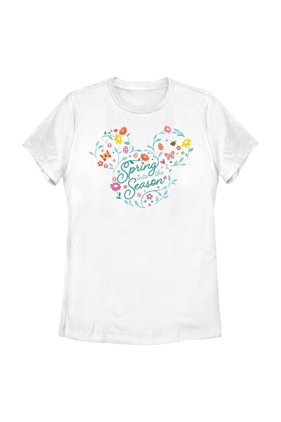 Women's Mickey & Friends Spring Into the Season Graphic Tee White 2X Large