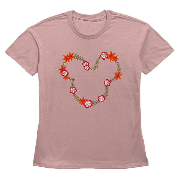 Women's Mickey & Friends Spring Orange Flowers  Graphic T-Shirt