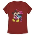 thumbnail image 1 of Women's Mickey & Friends Valentine's Day Minnie Mouse Smooch Graphic Tee Red X Large, 1 of 4