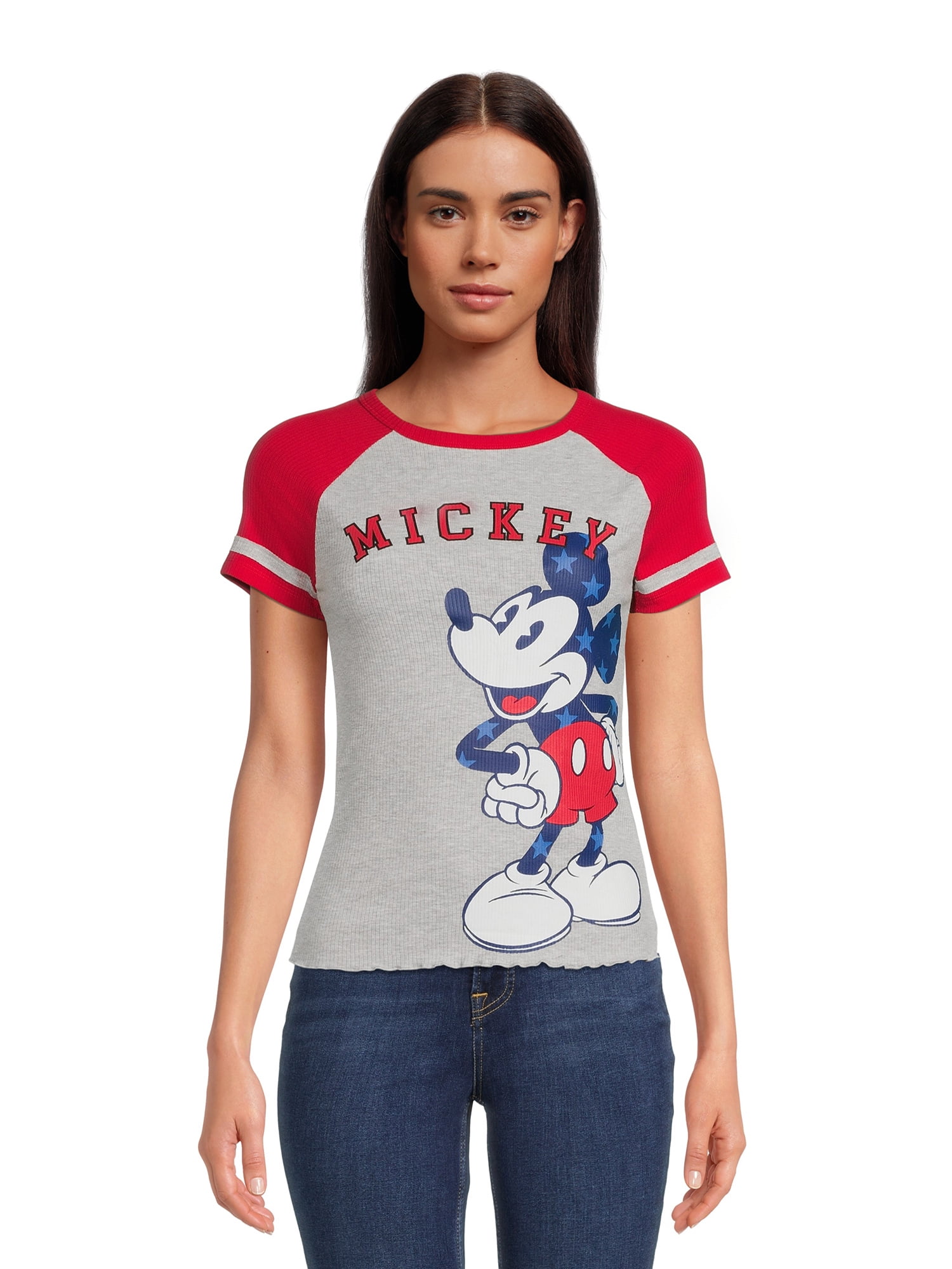 Women's Mickey Graphic Short Sleeve Raglan T-Shirt