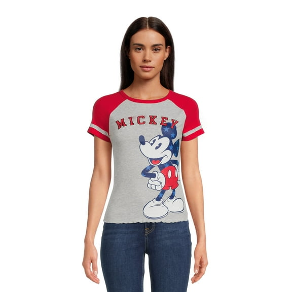 Women's Mickey Graphic Short Sleeve Raglan T-Shirt