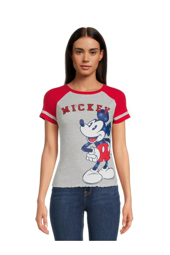 Women's Mickey Graphic Short Sleeve Raglan T-Shirt