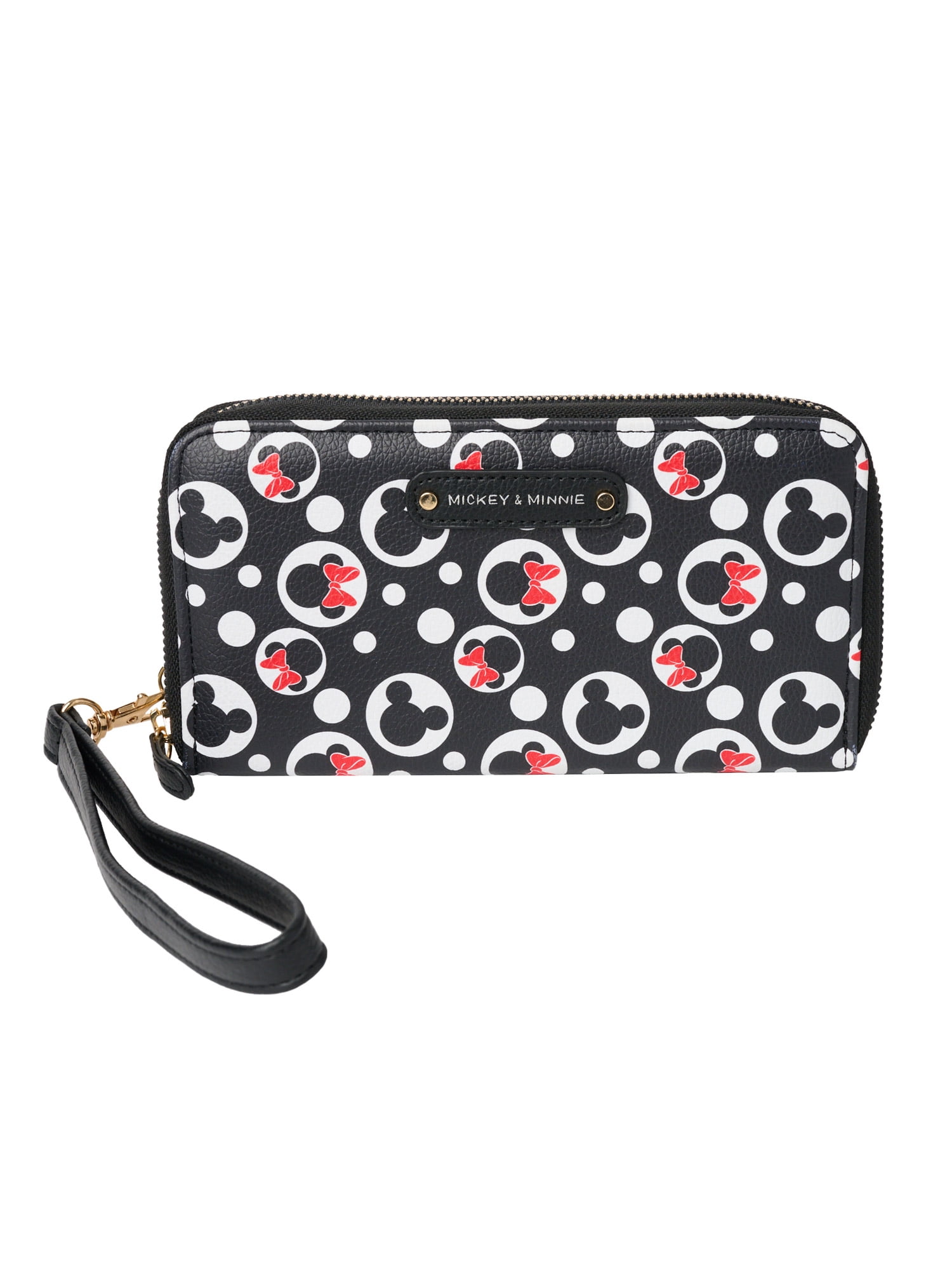 Women's Mickey & Minnie Zip Around Wallet Icons Black t All-Over Print ...