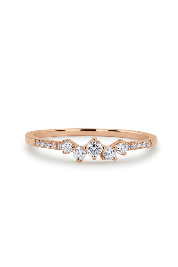 Women's Micro-Inlaid Zircon Copper Silver Plated Gold Rose Gold Ring