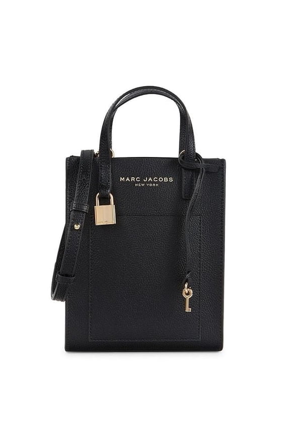 Women's Micro Mini Leather Tote - Black