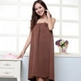 thumbnail image 1 of Women's Microfiber Soft Shower Body Spa Bath Wrap Towel Bathrobe Bath Robe (Brown), 1 of 5