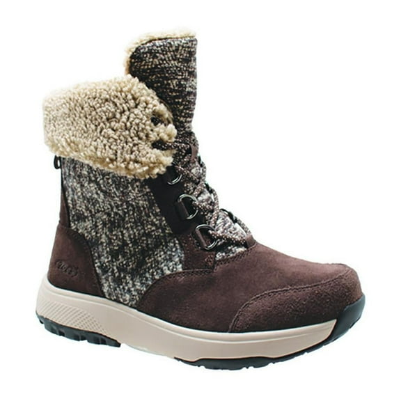 Women's Microfleece Lace Winter Boot Brown