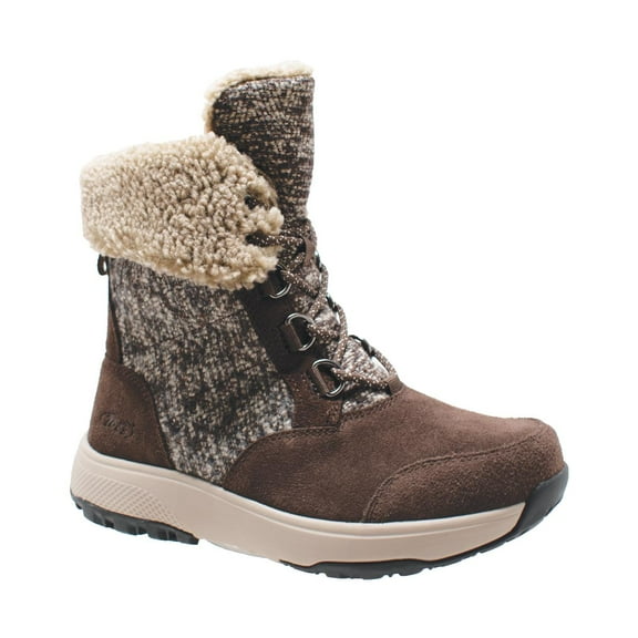 Women's Microfleece Lace Winter Boot Brown