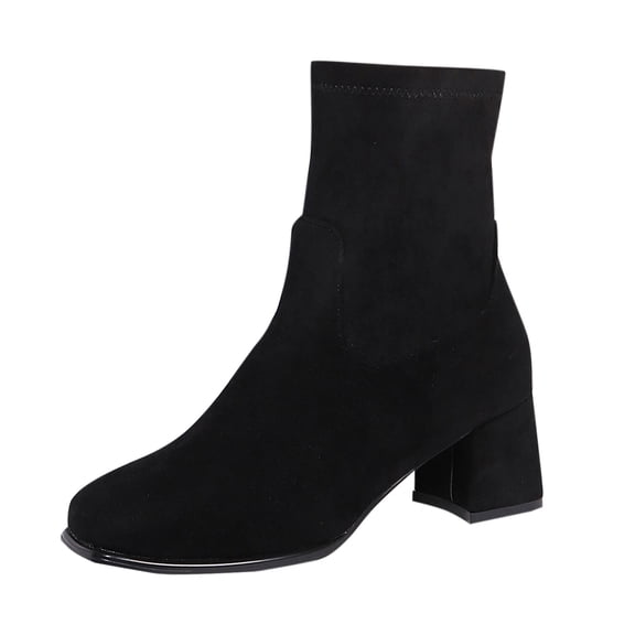 Women's Mid-Calf Boots Autumn/Winter Fashion Round Head Suede Side Zipper Casual Comfort Footwear