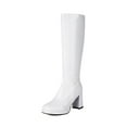 thumbnail image 1 of Xiaoxatg Women's Mid-Calf Boots Leather Knee High Platform Heeled Boots with Zip Closure for Everyday Wear and 7.5 White, 1 of 8