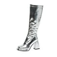thumbnail image 1 of Xiaoxatg Women's Mid-Calf Boots Leather Knee High Platform High Heeled Boots with Zip Up Design 5.5 Silver, 1 of 9