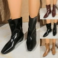 thumbnail image 1 of Women's Mid Calf Boots Pointy Toe Wedge Low Heel Cozy Boots Women Trendy Winter Snow Boot Casual Outdoor Dressy Shoes, 1 of 9