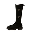 thumbnail image 1 of Women's Mid-Calf Boots Round Toe Suede Chunky Heel Comfort Fall Winter Fashion Boots, 1 of 8