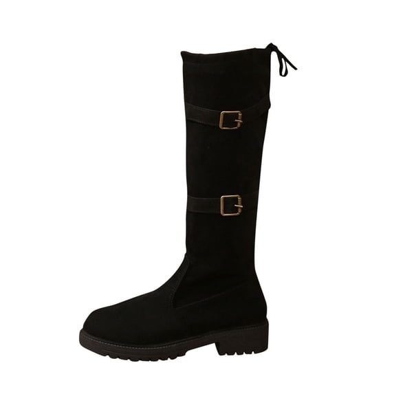 Women's Mid-Calf Boots Round Toe Suede Chunky Heel Comfort Fall Winter Fashion Boots