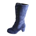 thumbnail image 1 of Xiaoxatg Women's Mid-Calf Boots - Stylish Lace Up Design with Pointed Toes and Heels for Fashion-Forward Individuals 9 Blue, 1 of 8