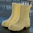 thumbnail image 1 of Women's Mid Calf Rain Boots Waterproof Fashion Garden Shoes Anti-slipping Soft Outsole Lightweight Rainboots Comfortable Insole Light Rain Shoes, 1 of 7