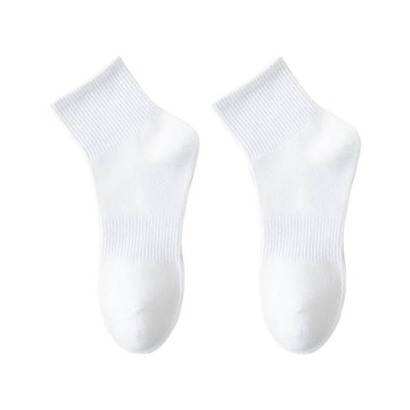 Women's Mid-Calf Tube Socks Solid White Everyday Stockings for Fall and Winter Seasons
