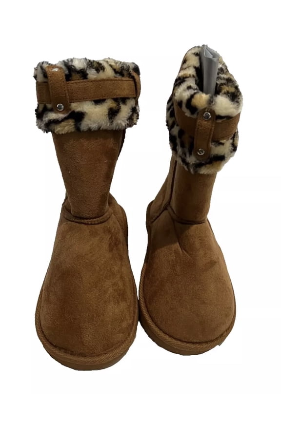 Women's Mid-Calf Winter Boots With Animal Print