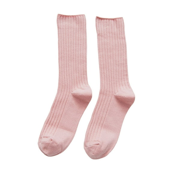 Women's Mid Crew Solid Color Casual Socks for Everyday Wear Comfortable Stackable Ankle Socks Soft Breathable Fashion Socks for Women,Color:X1 Pink