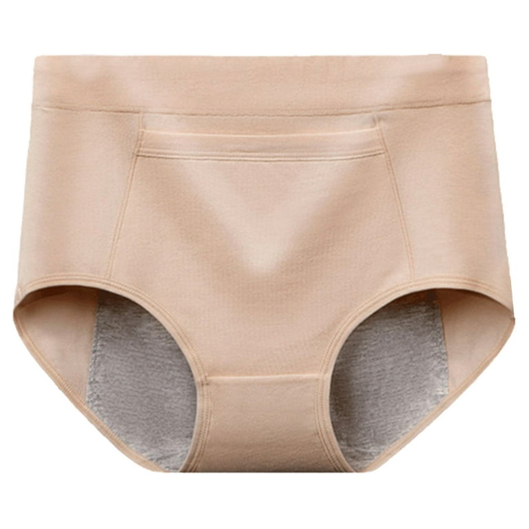 Women's Mid High Waist Solid Color Plus Size Pocket Anti Leakage Elastic  Comfortable Fit Underwear Cotton Underwear Sheer Shorts Vs Panties for  Women