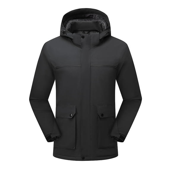 Women's Mid - Length Hooded Rain Jacket - Waterproof, Windproof, Fleece - Lined Outdoor Coat with Multiple Pockets, Adjustable Hood & Zipper, Ideal for Hiking, Travel, Daily Wear