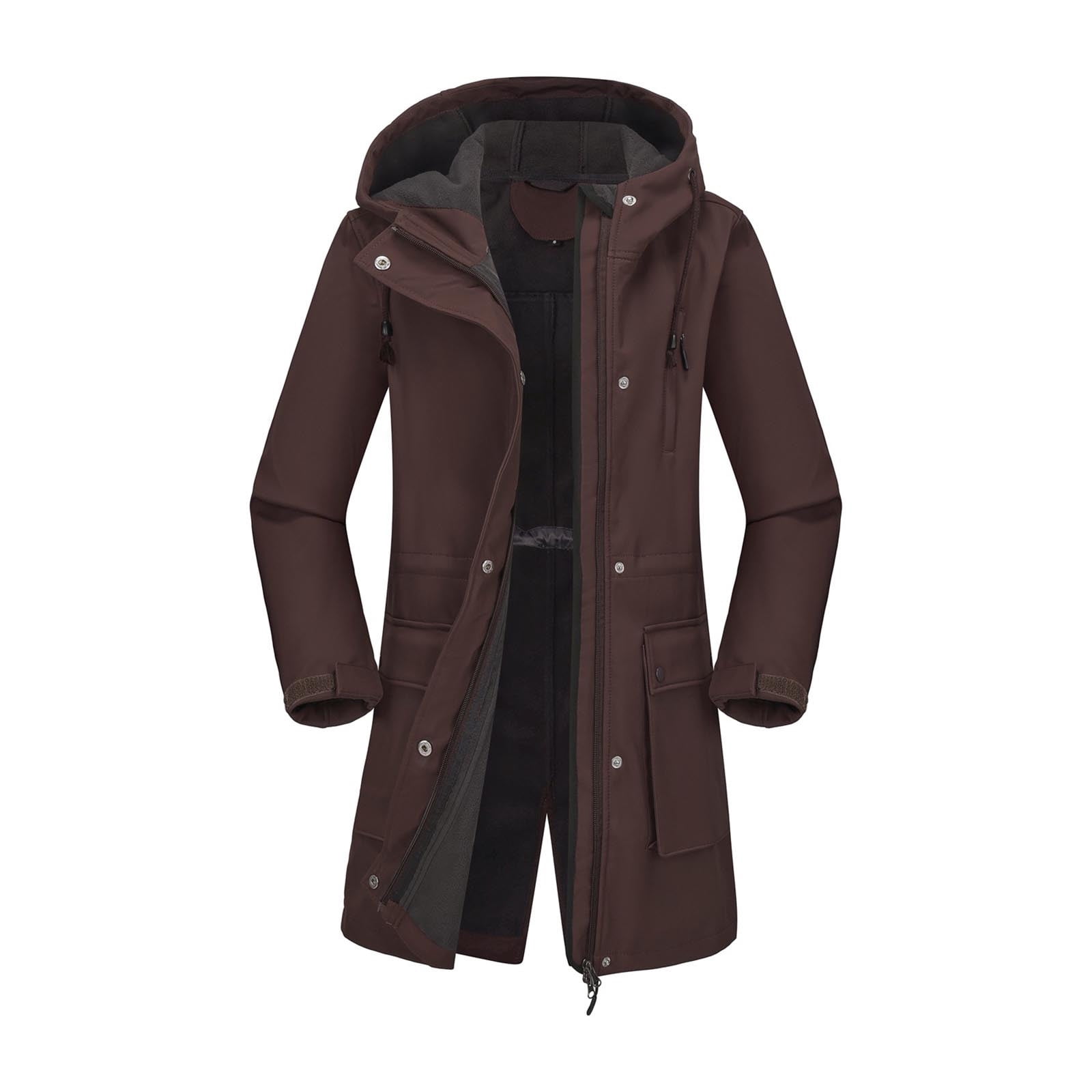 All-Weather Fleece Lined Waterproof Coat - Brown At Cotton Traders - View #8