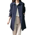 thumbnail image 1 of Women's Mid-Length Single-Breasted Trench Coat Fall Winter Jacket Casual Outerwear Work Office Coats With Lining, 1 of 5