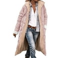 thumbnail image 1 of Women's Mid-Length Solid Color Winter Coat, Warm Hooded Long Sleeve Jacket with Soft Insulation, Knee-Length Casual Outerwear for Cold Weather, Classic Hood Daily Wear Parka Light Pink XXXL, 1 of 5