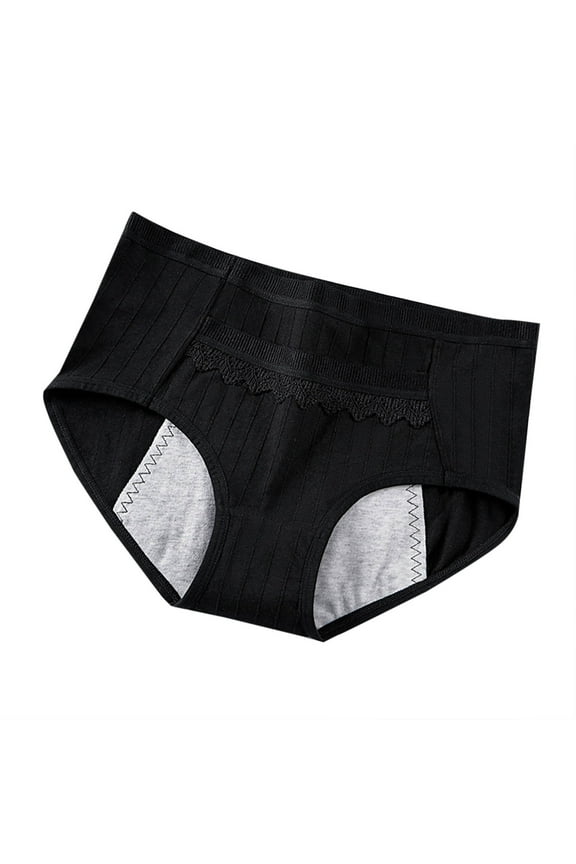 Women's Mid-Low Waist Solid Color Lace Pocket Breathable Seamless Antibacterial Crotch Girls Underwear